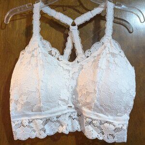 NWT 1X/2X WHITE Jady K Bralette Racerback Bralette With Adjustable Straps